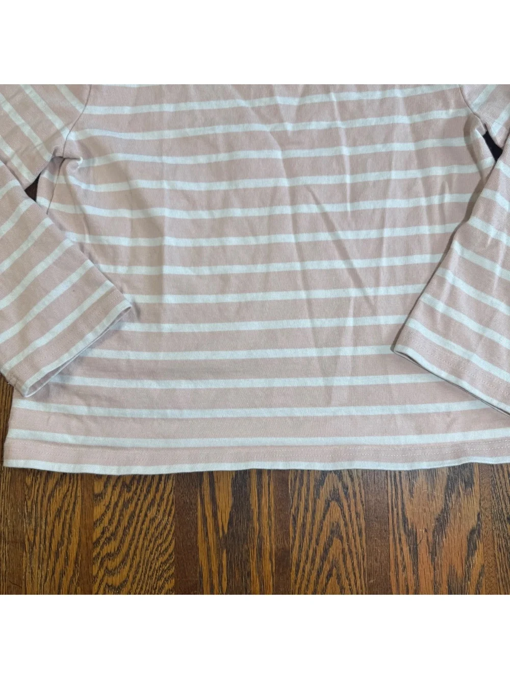 J.Crew Women’s Classic Fit Pink White Striped Boatneck Long Sleeve Tee Top XS